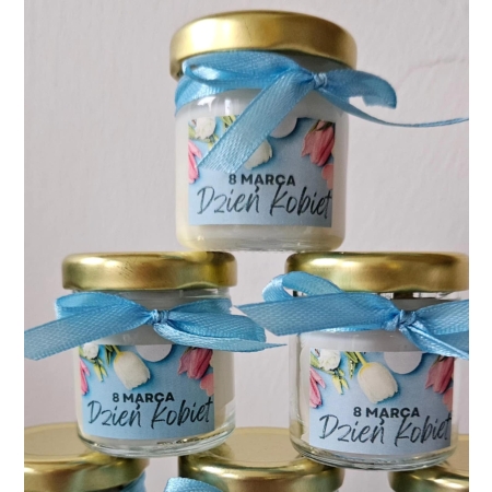Świeca Sojowa podziękowanie dla gości urodziny wesele słoik 40 ml PERSONALIZACJA